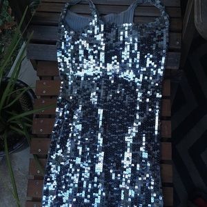 Silver sequin tank dress